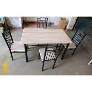 Rectangular Wooden Dining Table with 4 Chairs